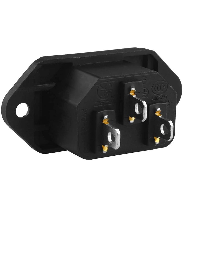 DKURVE C14 Power Socket 3 Terminals Power Adapter Connector 10A 250VAC 5 Pcs - Image 4