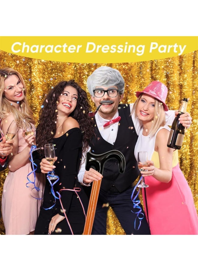 GOGA 100 Days of School Costume Kit - Kids Old Man Grandpa Wig & Outfit Set for Dress Up, Halloween and Cosplay Parties（6PCS） - Image 3