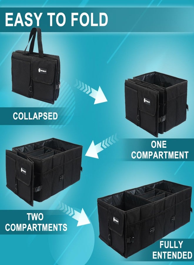 Sposuit Extra Large Trunk Organizer 98L Collapsible Car Storage Trunk Organizer with Removable Dividers & Adjustable Securing Straps for Car SUV Van - Image 4