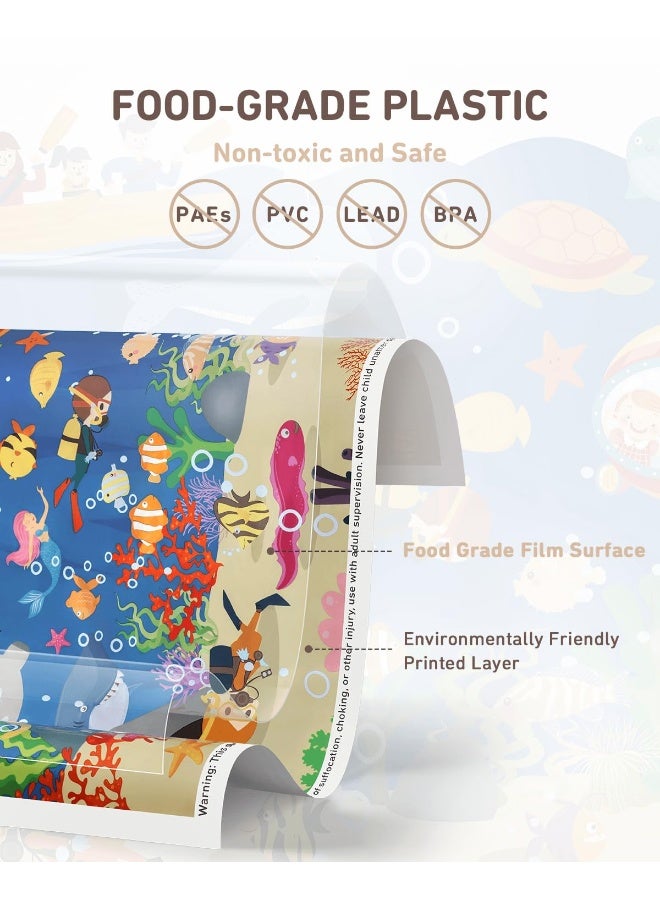 Babebay Disposable Stick-on Placemats 40 Pack for Baby & Kids, Restaurant Table Mats 12" x 18" Sticky Place Mats,Toddler Baby Placemat,Seabed Scuba Theme - Image 2