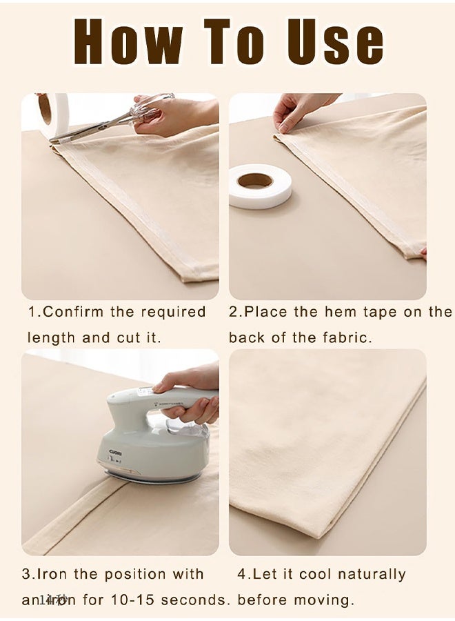 2 Rolls of Ironing Cloth Tape for Repairing Curtains,Clothes,Pants,Pillowcases（White) - Image 5