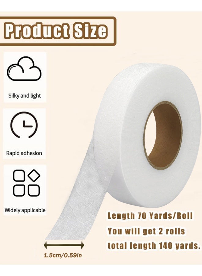 2 Rolls of Ironing Cloth Tape for Repairing Curtains,Clothes,Pants,Pillowcases（White) - Image 2