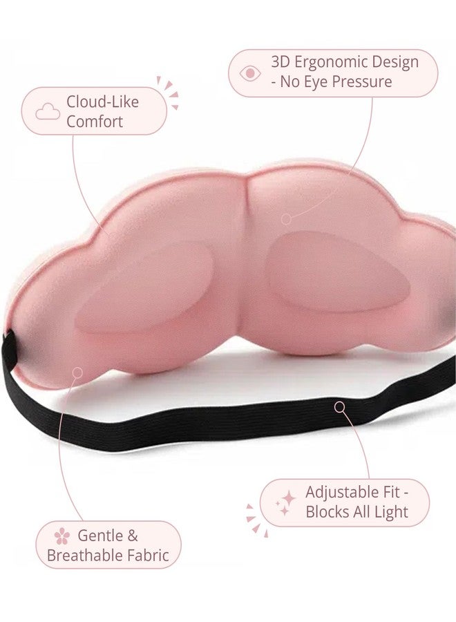 Gizmolet Sleep Mask for Side Sleeper Men Women, Soft Zero Eye Pressure 3D Clouded Sleeping Mask, Breathable Sleep Eye Mask with Adjustable Elastic Strap for Sleep Travel Nap, Pink - Image 2