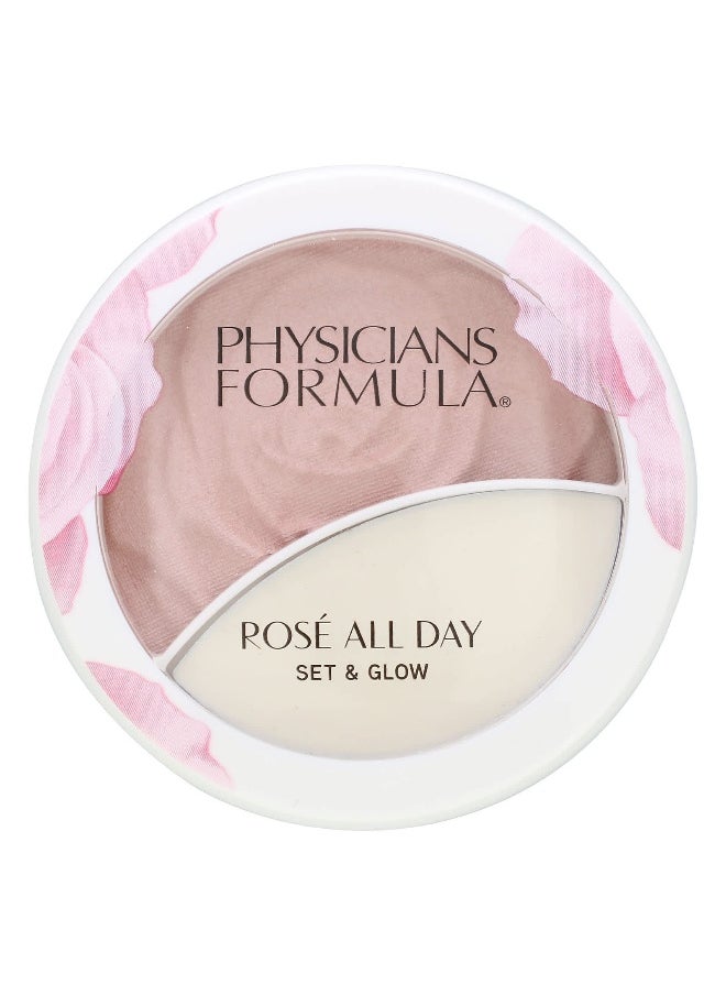 Physician's Formula Physicians Formula, Rosé All Day, Set & Glow, Illuminating Powder & Dewy Balm, 1711500 Brightening Rose, 1 Count  - Image 1