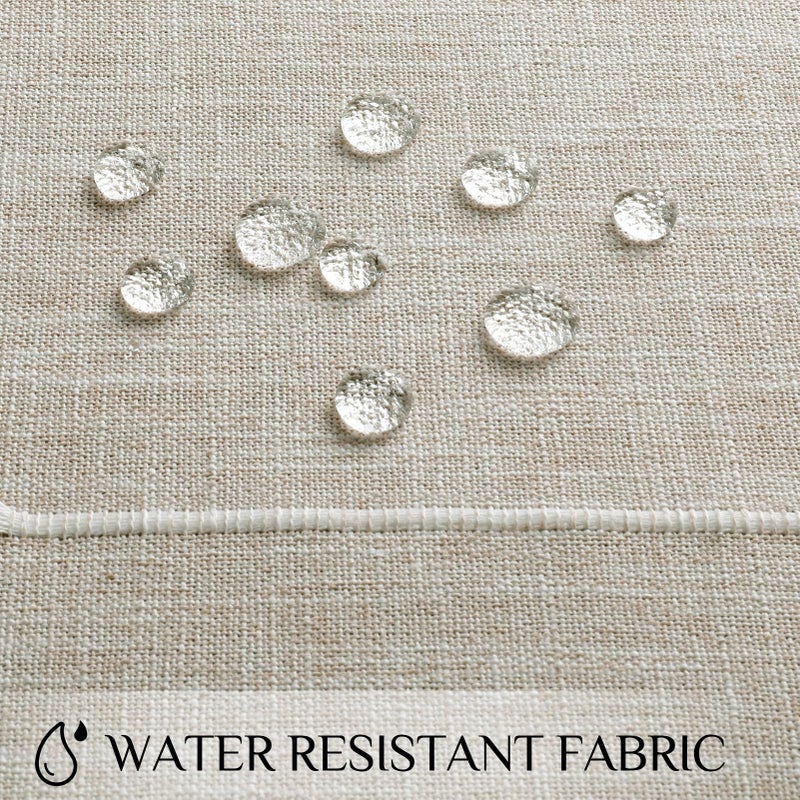 Softalker Linen Tablecloth Rectangle, Outdoor Waterproof Burlap Cotton Farmhouse Table Cloths with Tassel, Heavy Weight Wrinkle Free Table Cover for Dining, Party, Rustic - 55 x 70 Inch, Coffee Plaid - Image 3