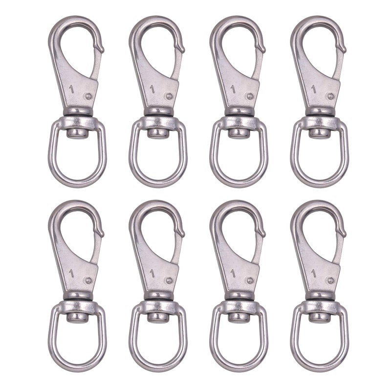 Mixiflor Mixiflor Stainless Steel Swivel Snap Hooks 8 Pcs 35 Inch Heavy Flag Clips for Flagpole Diving Clips Spring Hooks for Bird Feeders Pet Chains Dog TieOut Cable 