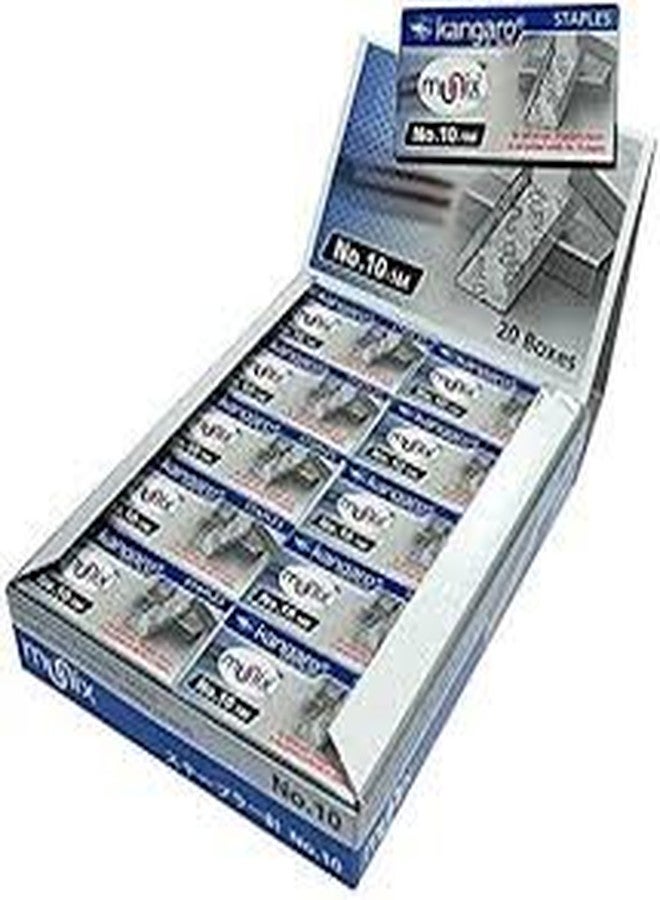 Ondesk Kangaro Desk Essentials NO. 10-1M Heavy Duty Steel Wire Staple Pin | 1000 Staples | Perfect for Office, Home & School | Pack of 20 - Image 2