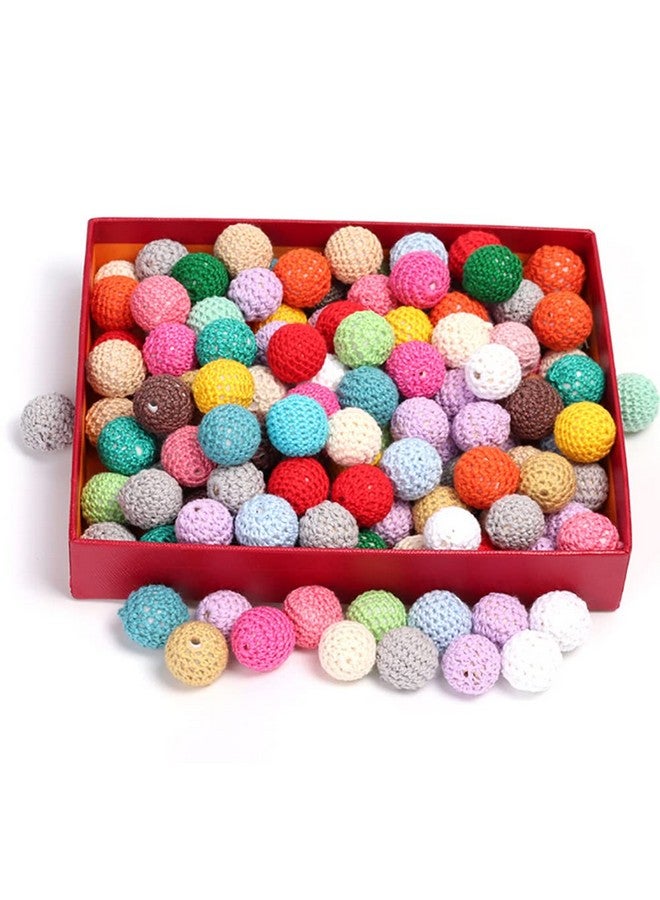 ccHuDE 20 Pcs 16Mm Wooden Crochet Beads Ball Craft Beads Loose Beads Bulk For Jewelry Making Necklace Bracelet Diy - Image 2