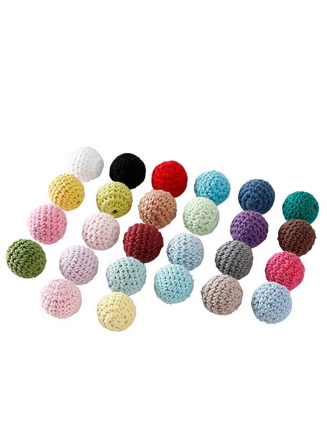 ccHuDE 20 Pcs 16Mm Wooden Crochet Beads Ball Craft Beads Loose Beads Bulk For Jewelry Making Necklace Bracelet Diy - Image 1