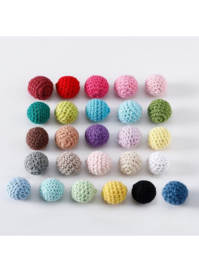 ccHuDE 20 Pcs 16Mm Wooden Crochet Beads Ball Craft Beads Loose Beads Bulk For Jewelry Making Necklace Bracelet Diy - Image 3