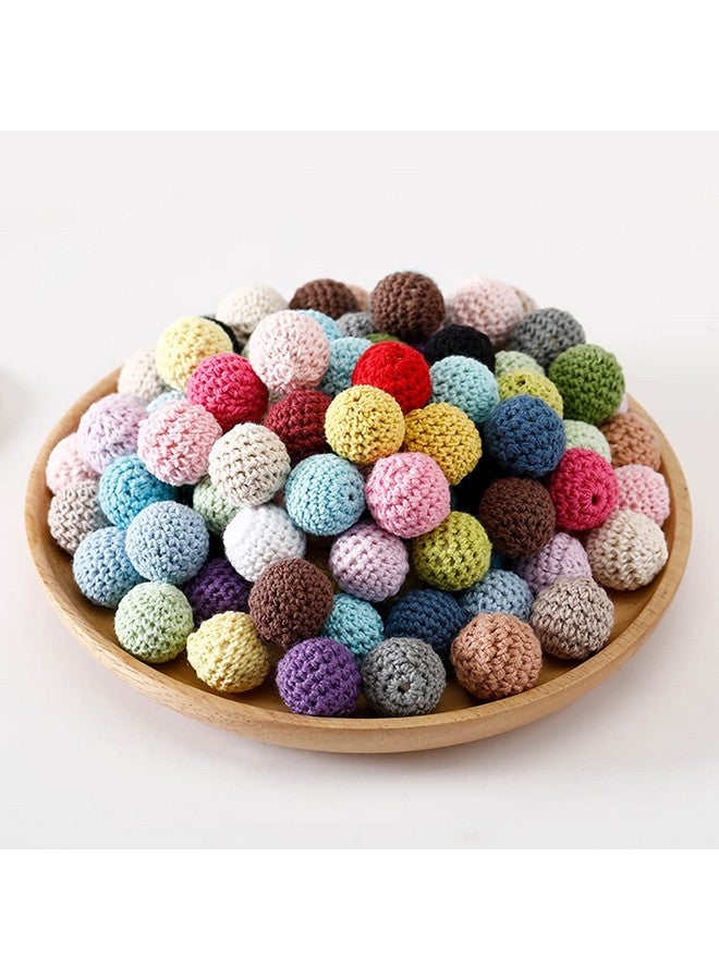 ccHuDE 20 Pcs 16Mm Wooden Crochet Beads Ball Craft Beads Loose Beads Bulk For Jewelry Making Necklace Bracelet Diy - Image 4