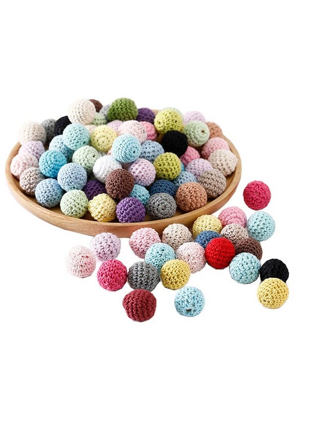 ccHuDE 20 Pcs 16Mm Wooden Crochet Beads Ball Craft Beads Loose Beads Bulk For Jewelry Making Necklace Bracelet Diy - Image 5