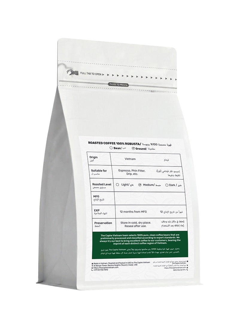 The Caphe Vietnam Robusta Coffee – Yellow Process (Single Origin, Ground) 500g | Medium Roast, Bold & Full-Bodied, Freshly Roasted in Dubai - Image 2