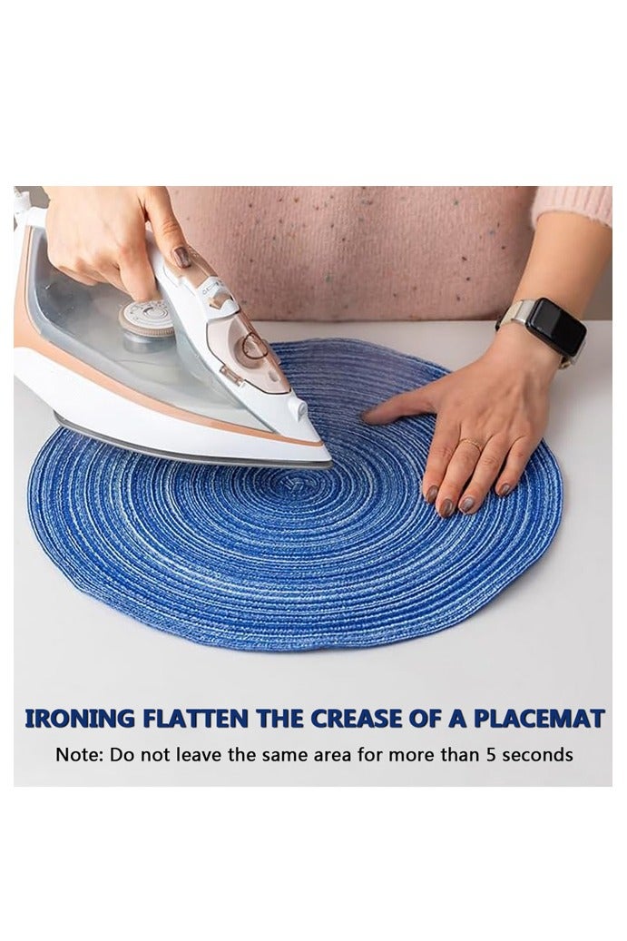 GUSGU 38cm Round Braided Placemats Set of 4 Non Slip Washable Heat Resistant Table Mats Woven Place Mats for Kitchen Dining Table Party Decoration - Image 5