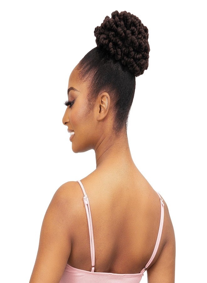 Janet Collection REMY ILLUSION - DOVER Braided Drawstring Ponytail - Premium Synthetic Fiber - Human Hair Touch - Petal Passion Twist Style (F1B/30) - Image 2