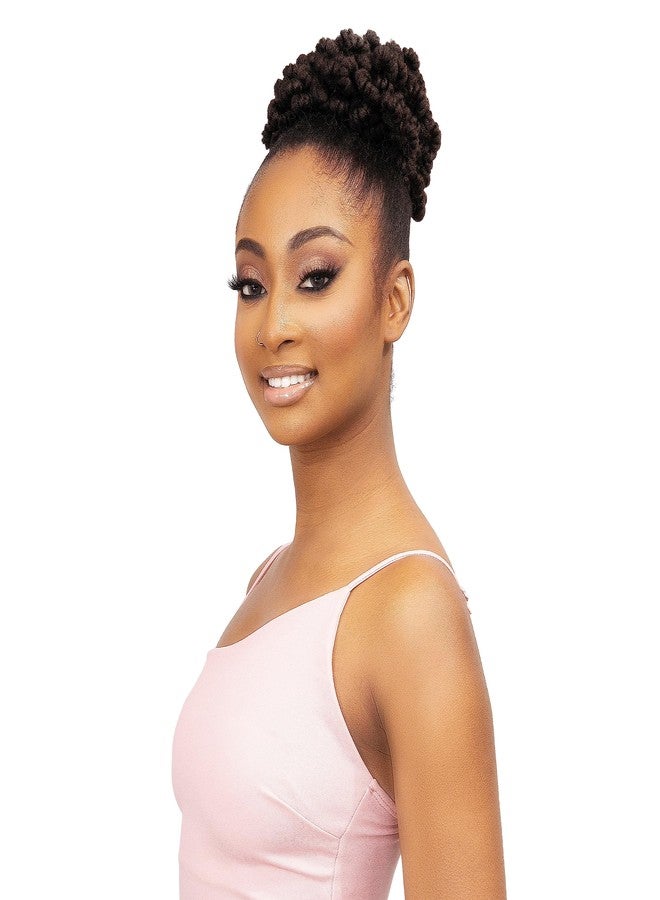Janet Collection REMY ILLUSION - DOVER Braided Drawstring Ponytail - Premium Synthetic Fiber - Human Hair Touch - Petal Passion Twist Style (F1B/30) - Image 1