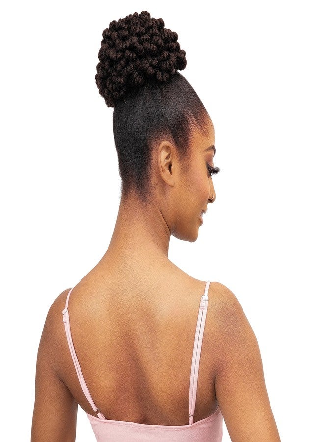 Janet Collection REMY ILLUSION - DOVER Braided Drawstring Ponytail - Premium Synthetic Fiber - Human Hair Touch - Petal Passion Twist Style (F1B/30) - Image 3