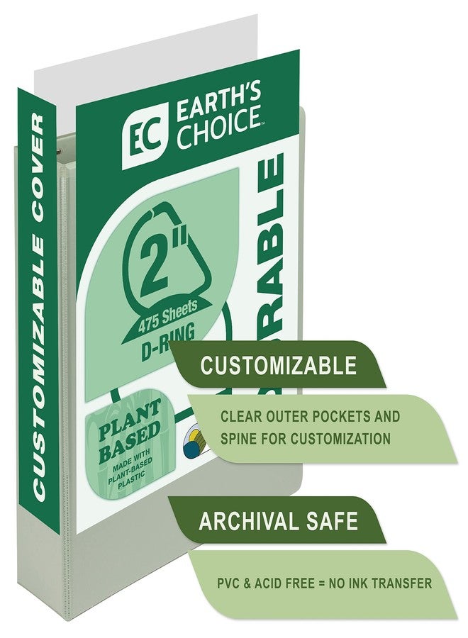 Samsill Plant-Based 2 Inch Durable D-Ring, View Binder, Eco-Friendly, USDA Certified Biobased, Single, Dusty Green - Image 2