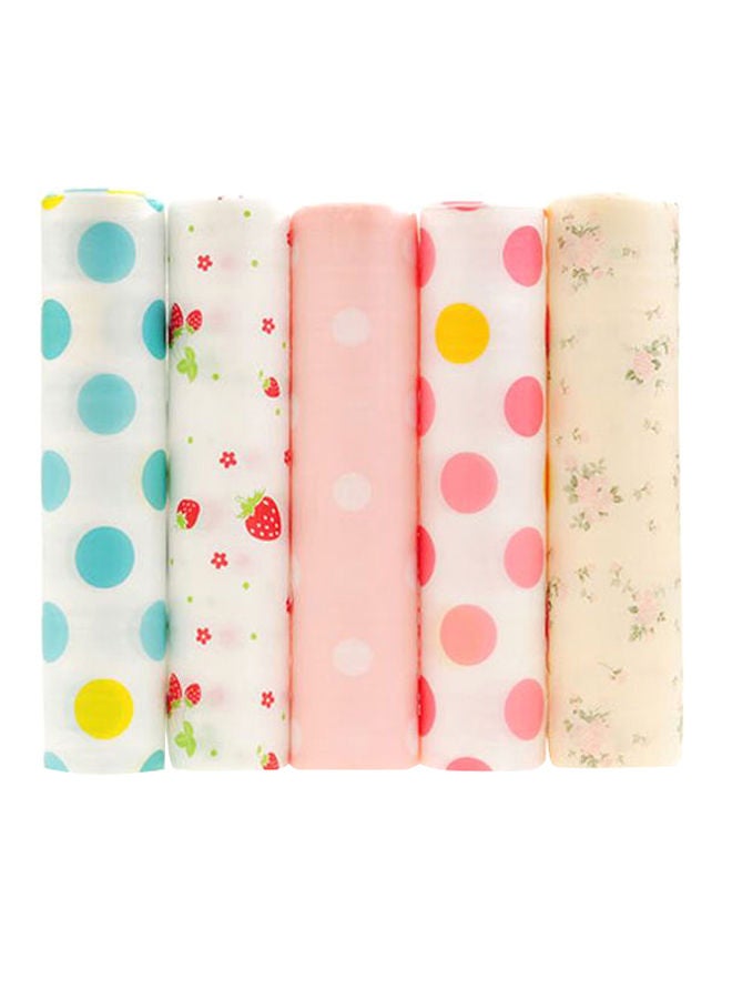 NIBEMINENT 5-Piece Non-Adhesive Dot Print Table Paper Set Multicolour 348grams
