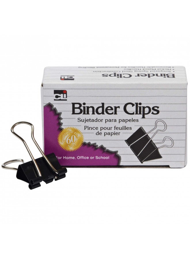 مشابك binder تشارلز ليونارد، كبيرة، سعة 1 بوصة، أسود/فضي، 12-علبة (BC-10)
