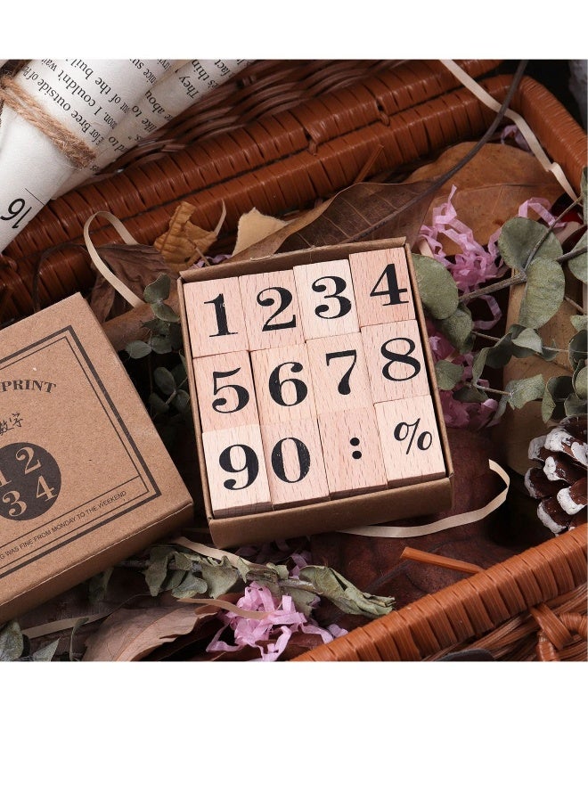 Wooden Rubber Stamps Kit, Number 0-9 Number Stamps Set, Kids Arts Crafts, Suitable  for Card Making  - Image 3