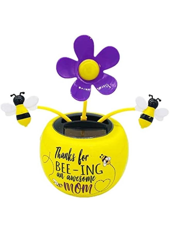 Solar Sunflower Dancing Toy Swinging Flower Insect erfly in Colorful Pots for Car Interior Dashboard Decoration Office Desktop Home Ornament  - Image 1