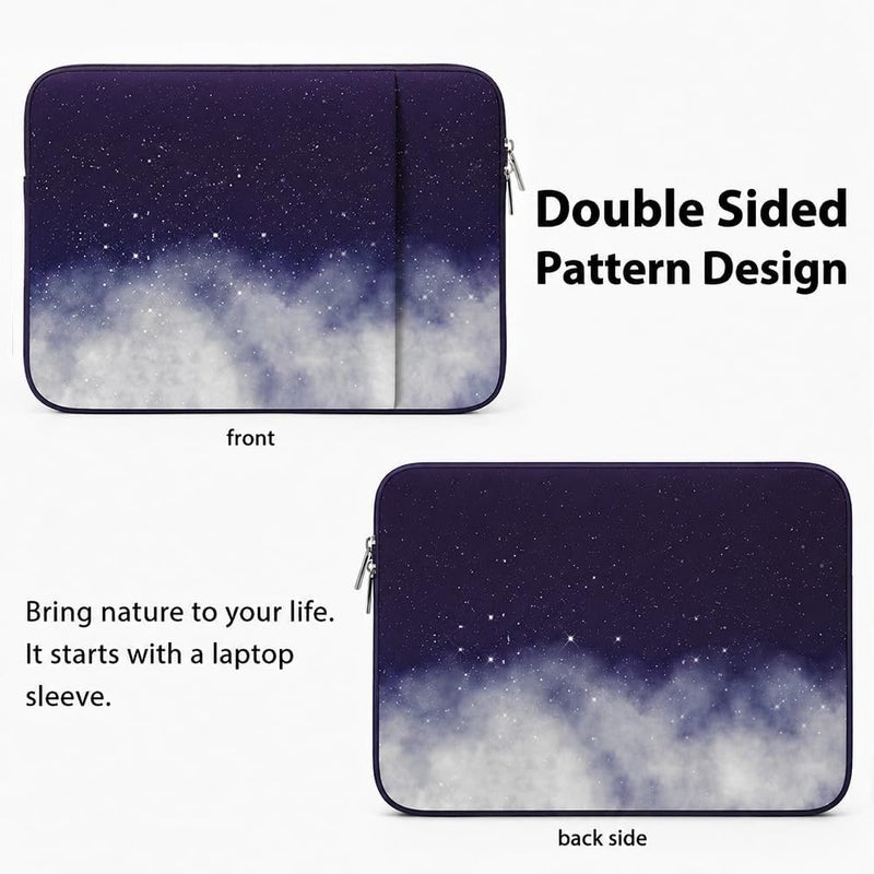 MasiBloom غلاف كمبيوتر محمول لـ MacBook Neo/Air/Pro مقاس 13 بوصة لرقائق A18/M5/M4/M3/M2/M1 2026-2020 A3404 A3449 A3240 مع جيبين، ملحقات حقيبة جهاز لوحي (سماء مرصعة بالنجوم) - Image 5