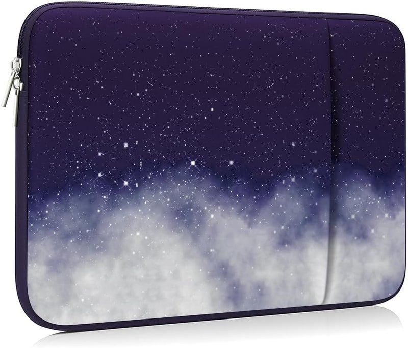 MasiBloom غلاف كمبيوتر محمول لـ MacBook Neo/Air/Pro مقاس 13 بوصة لرقائق A18/M5/M4/M3/M2/M1 2026-2020 A3404 A3449 A3240 مع جيبين، ملحقات حقيبة جهاز لوحي (سماء مرصعة بالنجوم) - Image 1