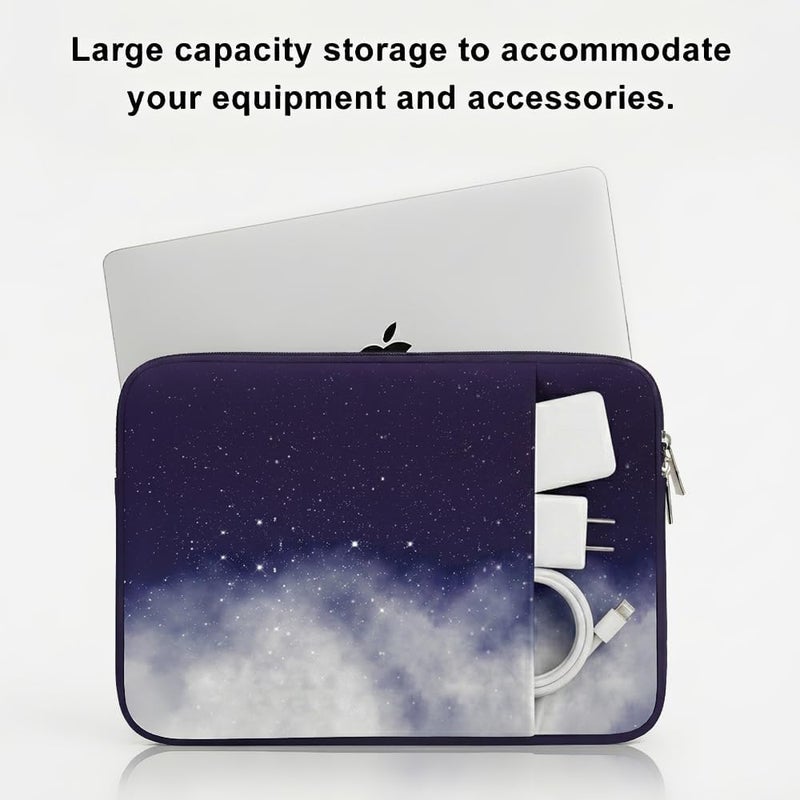 MasiBloom غلاف كمبيوتر محمول لـ MacBook Neo/Air/Pro مقاس 13 بوصة لرقائق A18/M5/M4/M3/M2/M1 2026-2020 A3404 A3449 A3240 مع جيبين، ملحقات حقيبة جهاز لوحي (سماء مرصعة بالنجوم) - Image 4