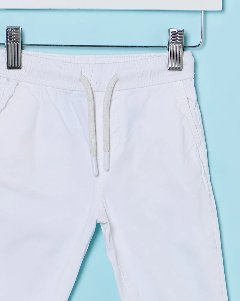 Redtag Infant Boys White Solid Joggers