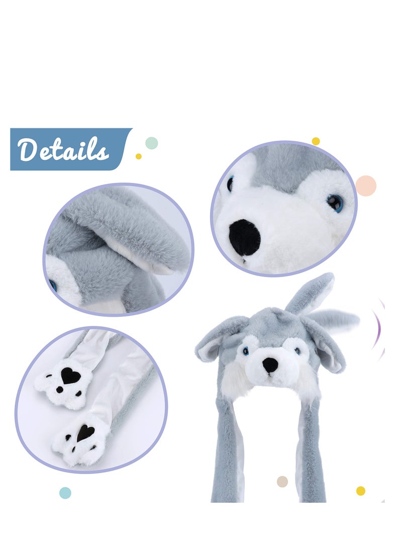 KASTWAVE Animal Hat with Ears Moving Jumping Pop Up Beating Plush Dress Up Cute Soft Jumping Animal Hat for Women Kids Party Great Gift 22 inches Animal Hat  - Image 5