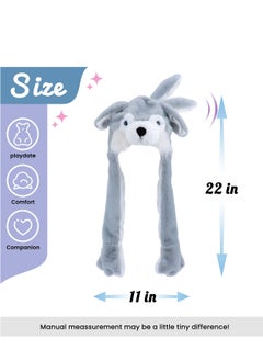 KASTWAVE Animal Hat with Ears Moving Jumping Pop Up Beating Plush Dress Up Cute Soft Jumping Animal Hat for Women Kids Party Great Gift 22 inches Animal Hat  - Image 2