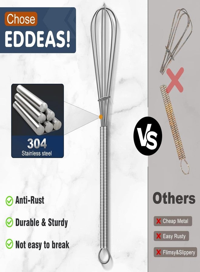 Eddeas Small Whisk Stainless Steel, Mini wire whisk 3 Pieces, 5in, 6in & 7in Tiny Whisks Perfect for Whisking, Beating, Mixing Sauces & Blending Ingredients. - Image 2