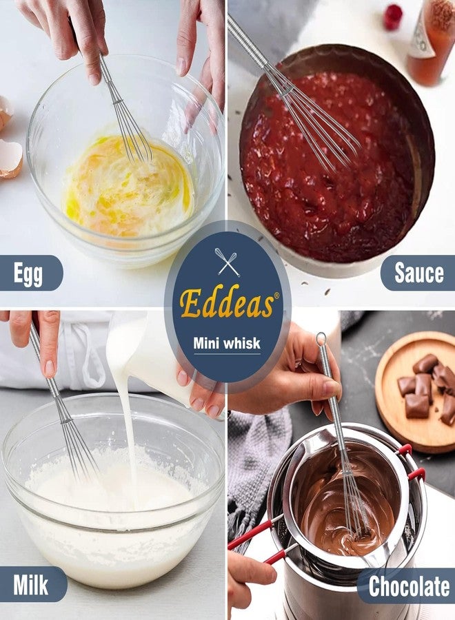 Eddeas Small Whisk Stainless Steel, Mini wire whisk 3 Pieces, 5in, 6in & 7in Tiny Whisks Perfect for Whisking, Beating, Mixing Sauces & Blending Ingredients. - Image 5