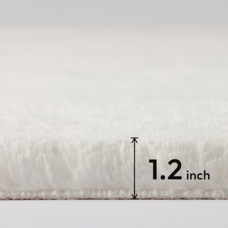Ultra Soft Faux Rabbit Fur Rug, Area Rugs for Bedroom Floor Sofa Living Room, Carpet Accent Rugs White 2 x 6 Feet - Image 3