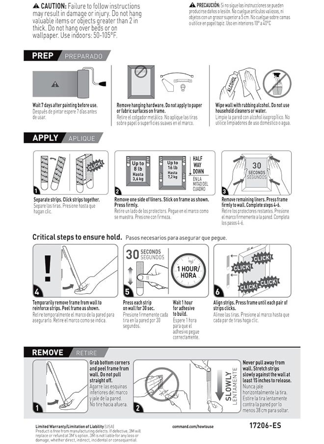 Command Picture Large Hanging Strips White Color 4 Pairs/Pack | Holds 7.2 Kg Whole Pack | Organize | Decoration | No Tools | Holds Strongly | Damage-Free Hanging  - Image 5