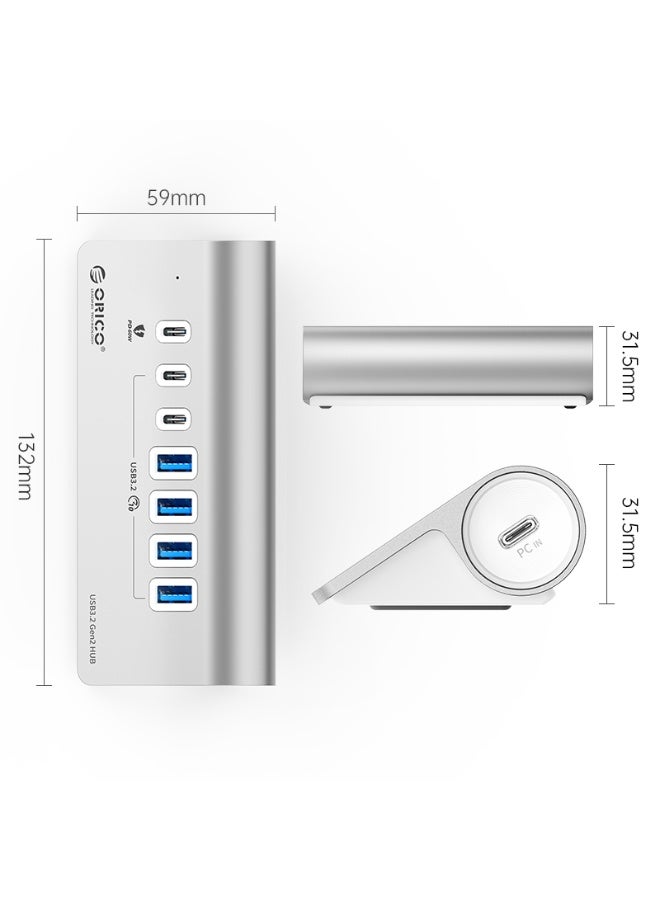 Orico 7-Port USB3.2 10Gbps HUB with Charging 10Gbps  - Image 2
