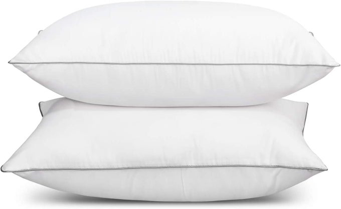 SOFT PILLOWS FOR SLEEPING 2 PACKSUPPORTIVE DOWN ALTERNATIVE POLYESTER MICROFIBER FILLED PILLOWS BRUSHED COTTON COVER MACHINE WASHABLE WHITE QUEEN20X30