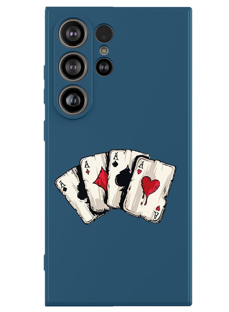 Theodor Protective Slim Fit Case Liquid Silicone Cover with Full Body Protection Anti-Scratch Shockproof Case For Samsung Galaxy S25 Ultra (Blue) - aces 2  - Image 1