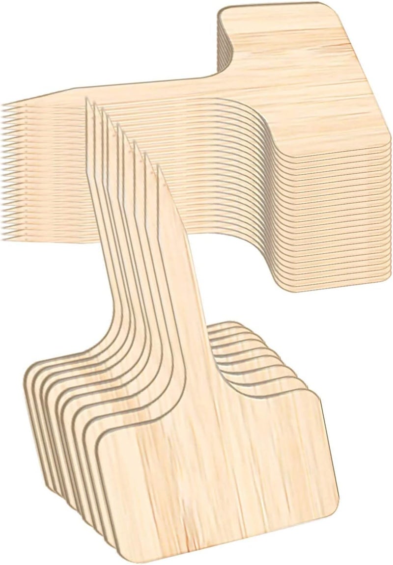 ويوبلز ٥٠/١٠٠ قطعة من ملصقات النباتات الخشبية ١٠ × ٦ سم، صديقة للبيئة، على شكل حرف T، علامات خشبية للنباتات، علامات للحدائق للبذور والنباتات المزروعة في أصص، الأعشاب والزهور والخضراوات والنباتات العصارية - Image 1