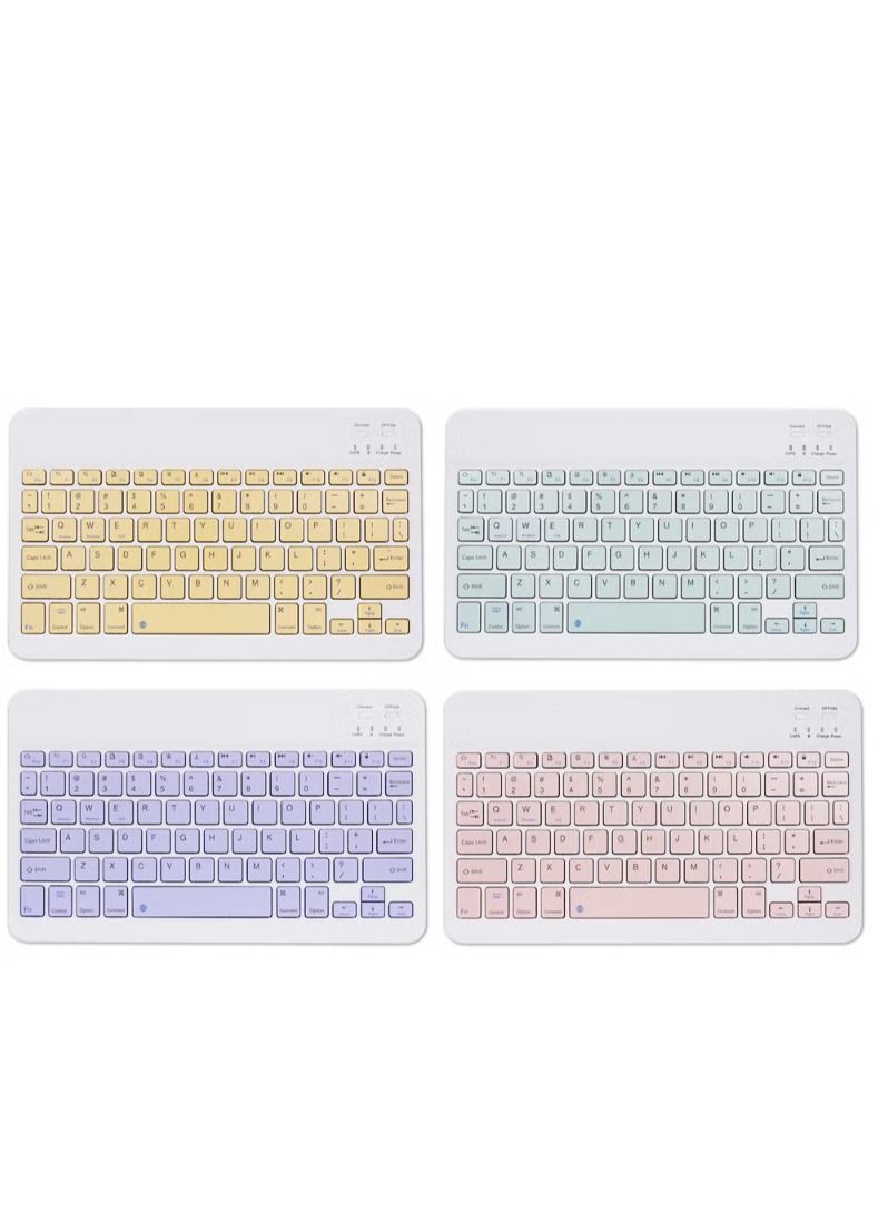 Wireless Bluetooth Three System Universal Mobile phone and Tablet Keyboard with Mouse Set - English Purple  - Image 4