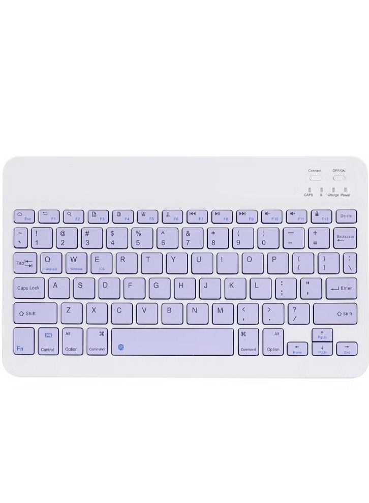 Wireless Bluetooth Three System Universal Mobile phone and Tablet Keyboard with Mouse Set - English Purple  - Image 1