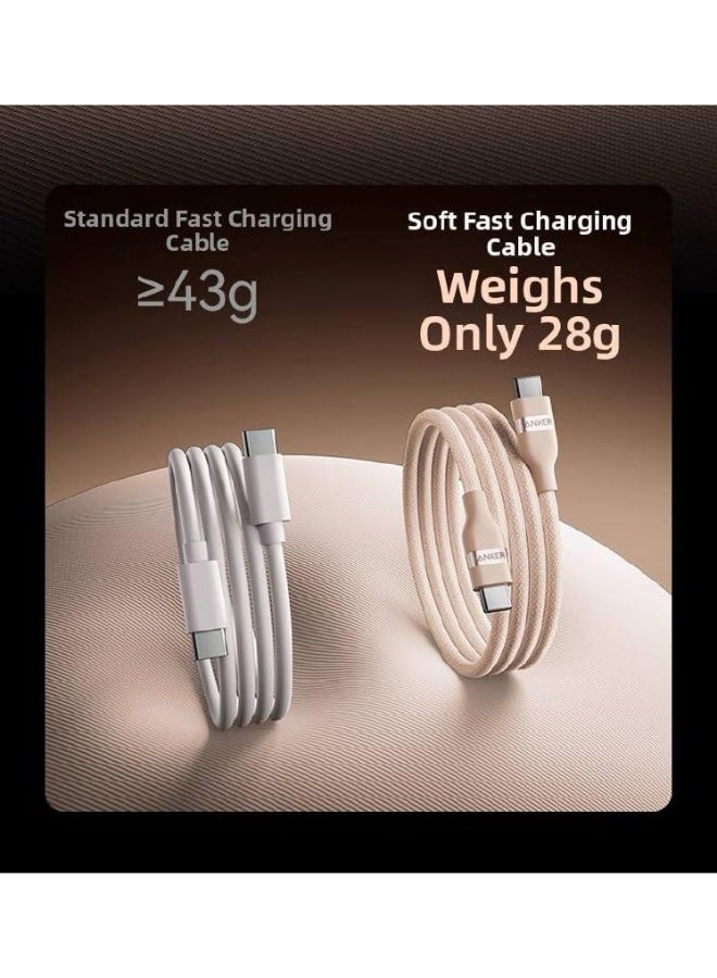 Anker USB-C to USB-C Cable, 3ft (0.9m), 240W Fast Charging, Upcycled-Braided Design, Compatible with MacBook, iPhone, Samsung Galaxy, Google Pixel, (Gold) - Image 3