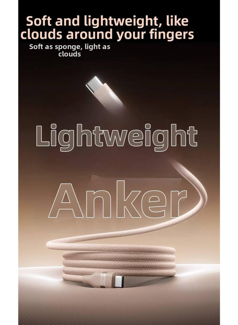 Anker USB-C to USB-C Cable, 3ft (0.9m), 240W Fast Charging, Upcycled-Braided Design, Compatible with MacBook, iPhone, Samsung Galaxy, Google Pixel, (Gold) - Image 4