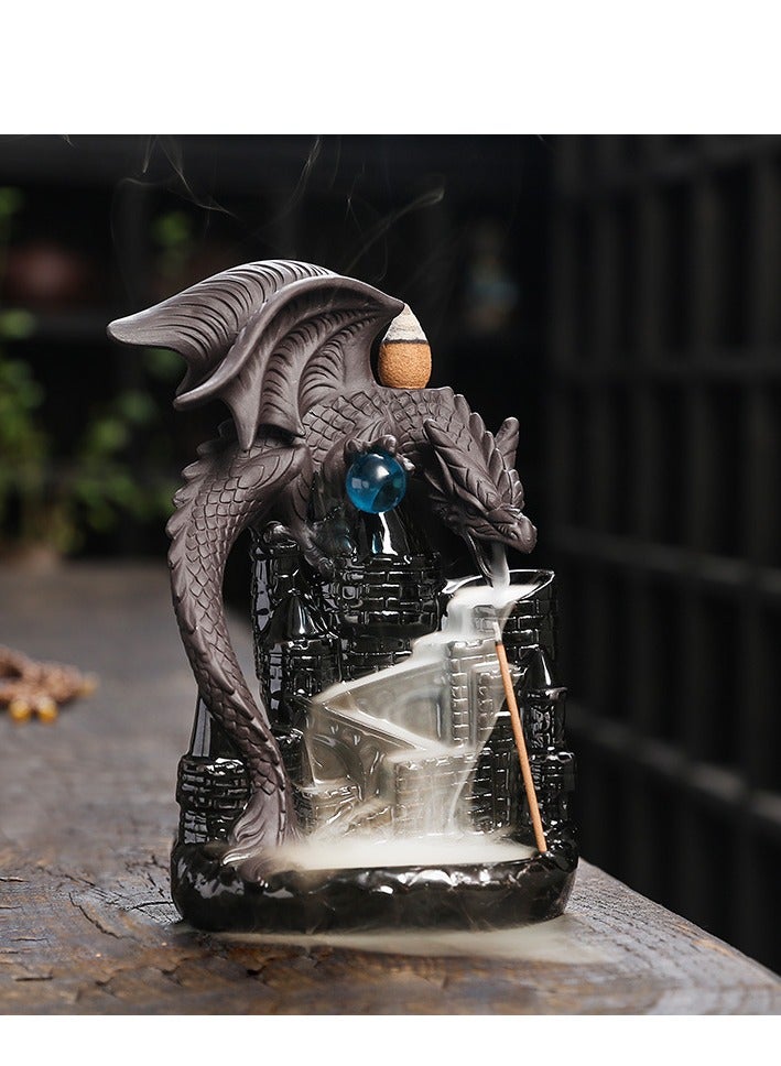 Incense Burner, Dragon Wing Incense Burner with Reflux, Waterfall Incense Holder, Creative Smoke Cone Incense Design, Decoration for Home Office, Yoga - Image 3