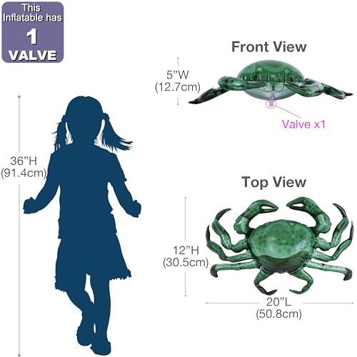 Jet Creations Inflatable Aquatic Animal Crab, Pack of 4, 20 inch Width, Pool Toys, Photo Prop, Theme Party Centerpiece, VBS, Decoration, Hanger (1) per Crabby - Image 2