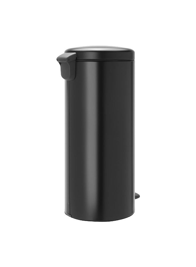 brabantia Newicon Odour-Proof Sturdy Non-Slip Pedal Bin with Plastic Inner Bucket Matt Black 30 L 114540  - Image 1