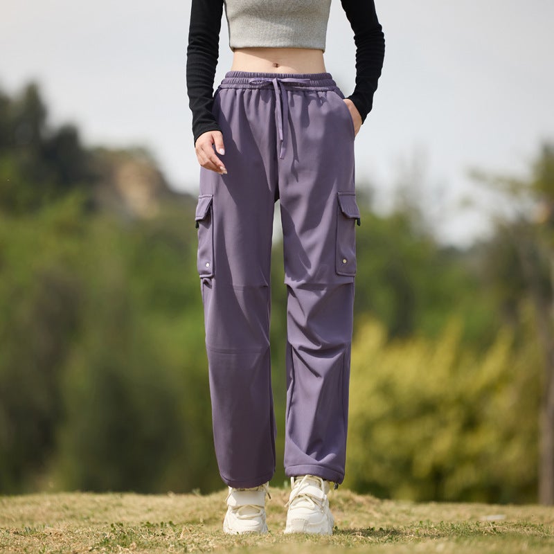 Fleece-Lined Outdoor Rush Pants Men'S And Women'S Climbing Windproof Waterproof Casual Pants Men'S Pants Winter Couple'S Crock Pants