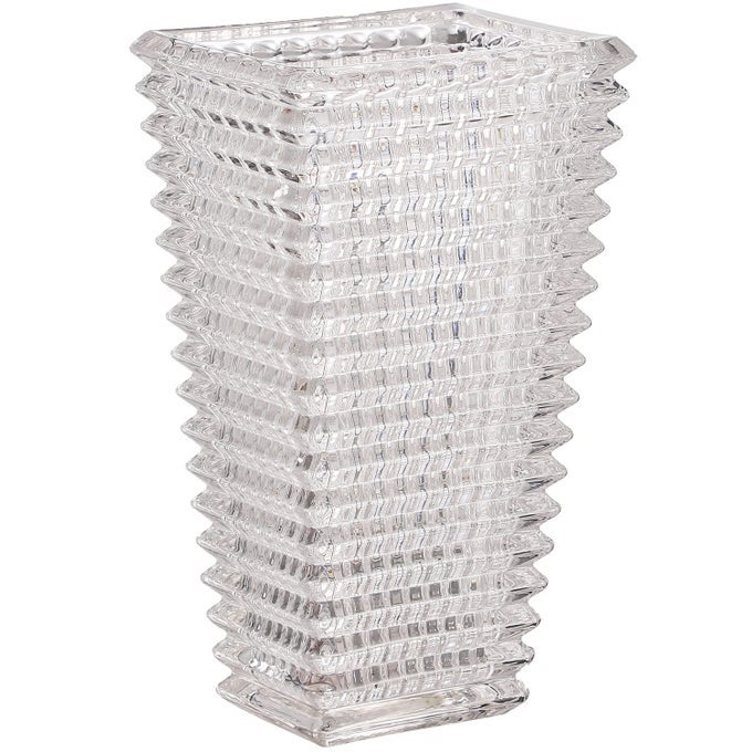 CRYSTAL VASE LARGE CRYSTAL VASE FOR FLOWERS CLEAR GLASS VASE LARGE FLOWER VASE MODERN VASE FOR LIVING ROOM BEDROOM KITCHEN DINING TABLE MANTLE WEDDING 11 INCHES
