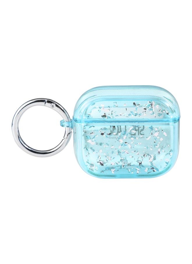 Generic Case Cover For AirPods Pro 2 Silver Foil Epoxy Bluetooth Earphone Protective Case Sky Blue 